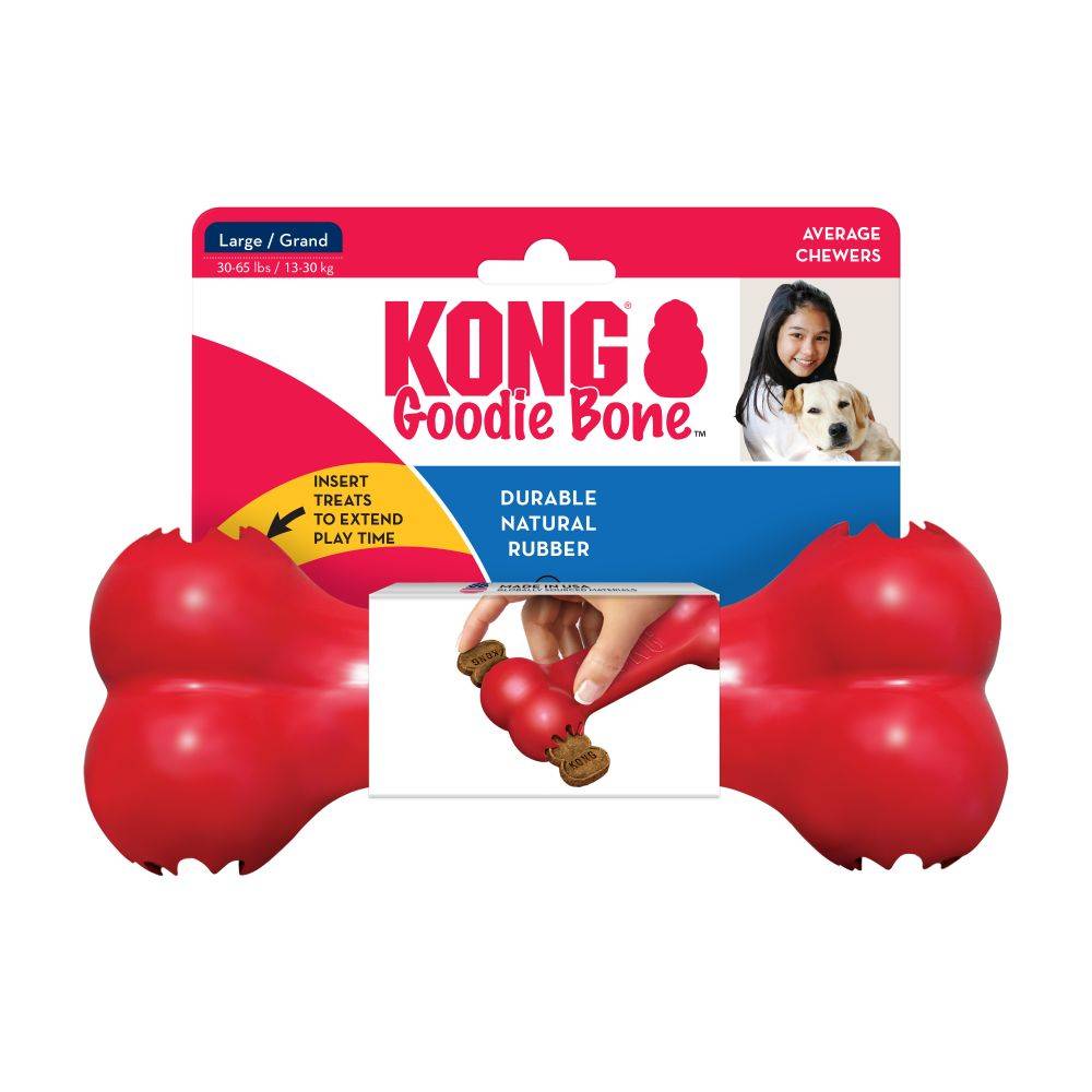 משחק לכלב קונג עצם גומי אדום  Kong L