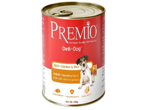 Premio פטה לכלבים עוף ואורז - 400 גרם