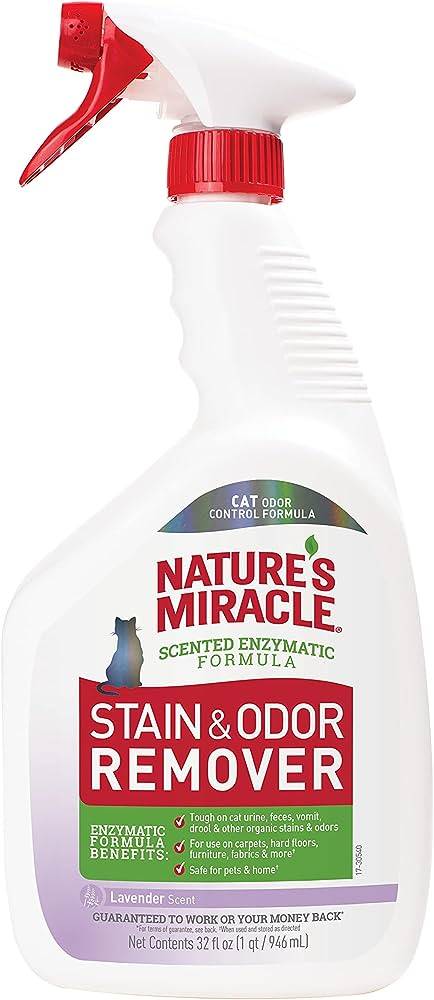 natures miracle מסיר ריחות וכתמים בריח לוונדר לחתול - 946 מ"ל