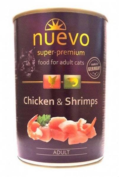 nuevo chicken & shrimp נואבו שימור לחתולים עוף ושרימפס - 400 גרם