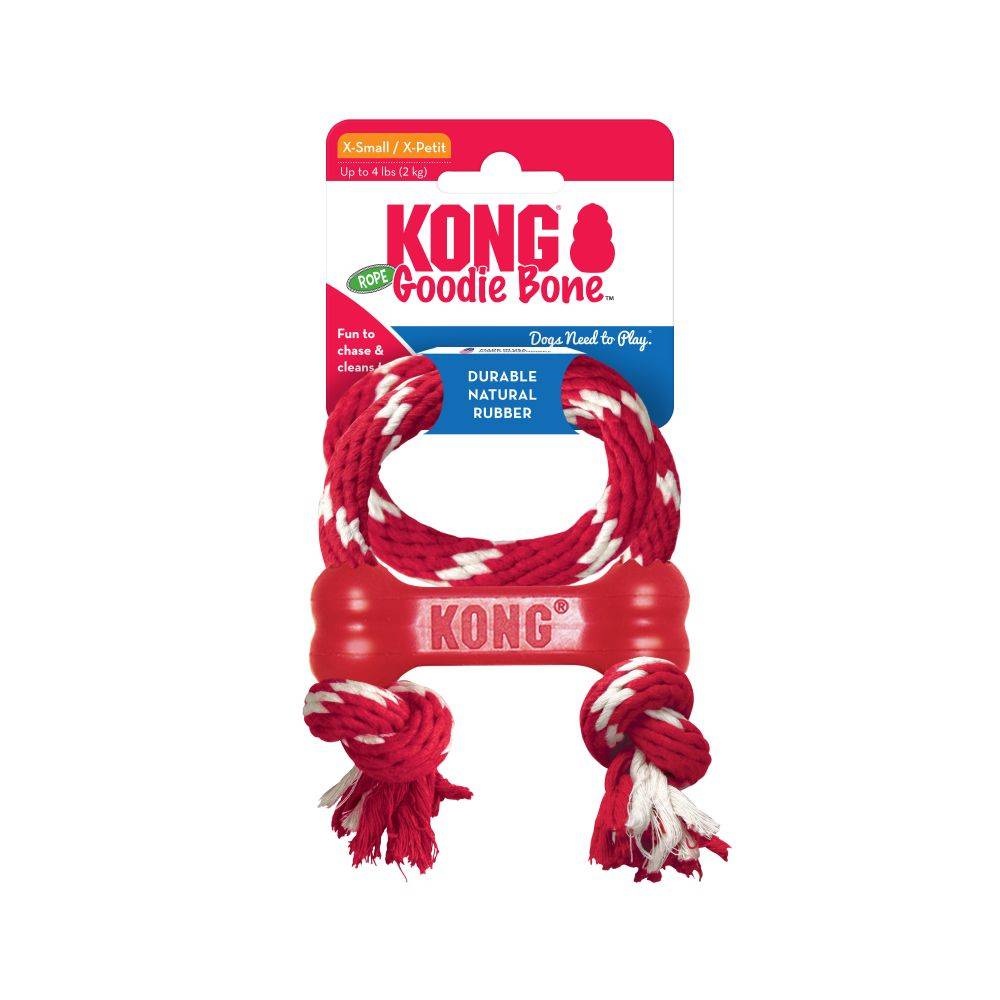 קונג גודי בון עם חבל משיכה לכלבים XS Kong