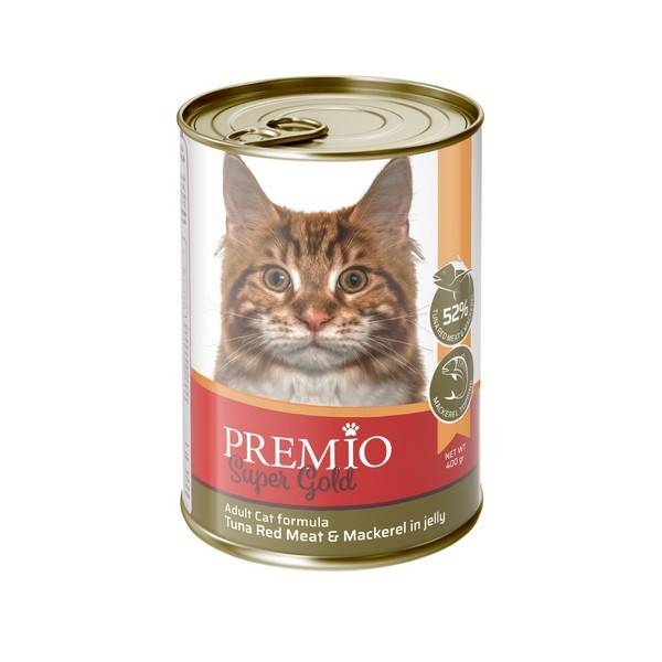 Premio Super Gold שימור חתיכות לחתול בטעם טונה ודג מקרל - 400 גרם