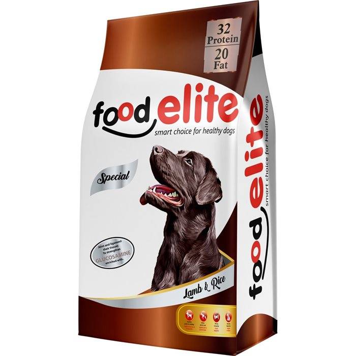 Food Elite מזון יבש לכלבים בוגרים עם כבש ואורז 15 ק"ג