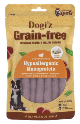 Dogi'z - חטיף מקלות ברווז מונופרוטאין היפואלרגני לכלבים 80 גרם