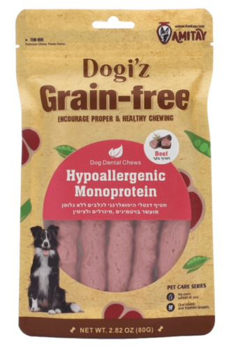 Dogi'z - חטיף מקלות בקר מונופרוטאין היפואלרגני לכלבים 80 גרם